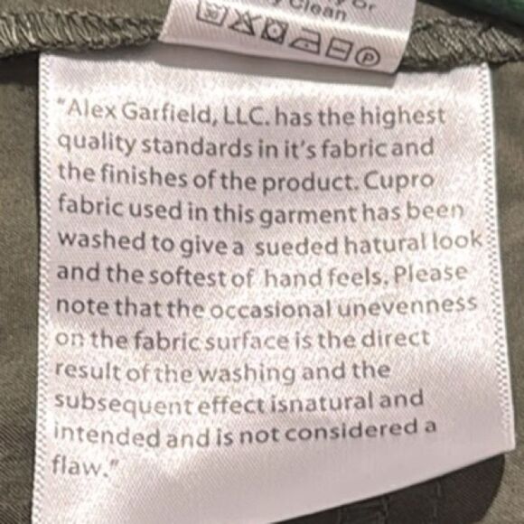 Alex Garfield Hunter Green Button Up Long Sleeve Cupro Tunic Blouse - Picture 15 of 16